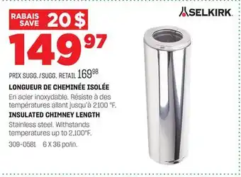 BMR LONGUEUR DE CHEMINÉE ISOLÉE offer