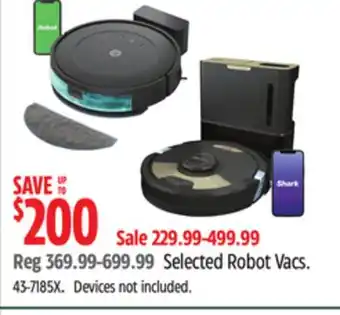 Canadian Tire Shark Selected Robot Vacs offer