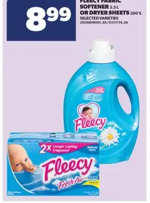 Real Canadian Superstore FLEECY FABRIC SOFTENER, 3.5 L OR DRYER SHEETS, 200' S offer