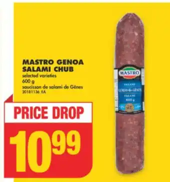 No Frills MASTRO GENOA SALAMI CHUB, 600 g offer