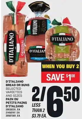 Independent Grocer D'ITALIANO BREAD OR BUNS offer