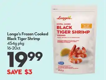 Longo's Frozen Cooked Black Tiger Shrimp offer