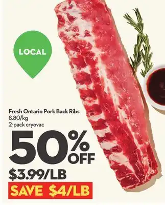 Longo's Fresh Ontario Pork Back Ribs offer