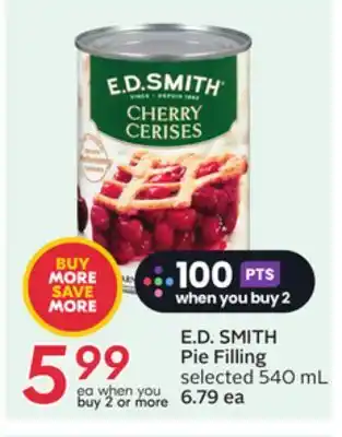 Sobeys E. D. SMITH Pie Filling offer