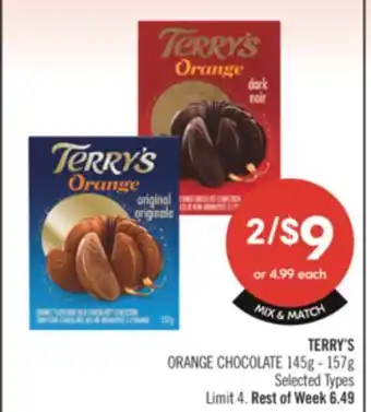 Shoppers Drug Mart TERRY'S ORANGE CHOCOLATE offer