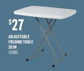 Canac Adjustable Folding Table 30 in offer