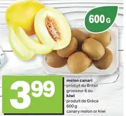 L'Intermarché MELON CANARI PRODUIT DU BRÉSIL GROSSEUR 6 OU KIWI, 600 G offer