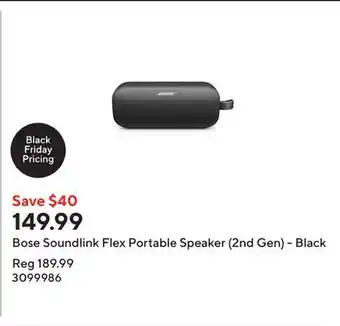 Staples Bose Soundlink Flex Portable Speaker (2nd Gen) - Black offer