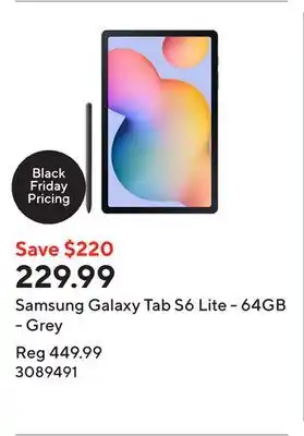 Staples Samsung Galaxy Tab S6 Lite - 64GB - Grey offer