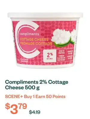 Voilà Compliments 2% Cottage Cheese 500 g offer