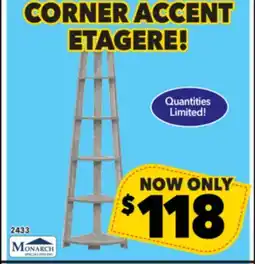 Surplus Furniture Grey Corner Accent Etagere offer