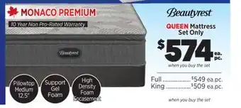 Surplus Furniture Monaco Premium Queen Mattress Set offer