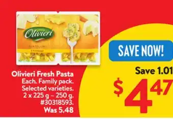 Walmart Olivieri Fresh Pasta offer