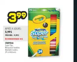 Familiprix CRAYOLA, Super Tips, Washable markers, 24 units offer