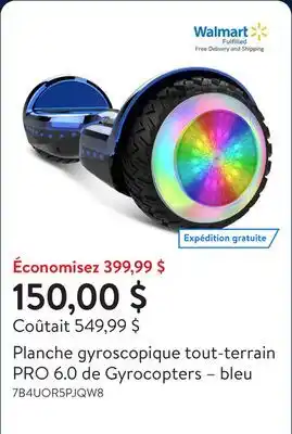 Walmart Planche gyroscopique tout-terrain PRO 6.0 de Gyrocopters – bleu offer