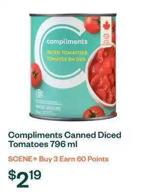 Voilà Compliments Canned Diced Tomatoes 796 ml offer