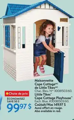 Walmart Little Tikes Cape Cottage Playhouse offer