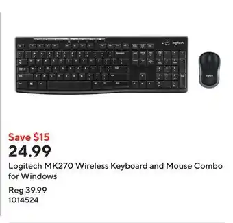 Staples Logitech MK270 Wireless Keyboard and Mouse Combo for Windows offer