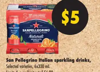 No Frills SAN PELLEGRINO ITALIAN SPARKLING DRINKS, 6X330 ML offer