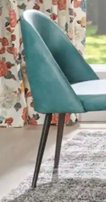 The Brick Kort & Co. Bay Dining Chair with Vegan Leather Fabric, Metal - Aqua offer