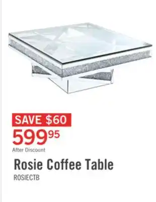 The Brick Rosie 39 Glam Mirror & Glass Top Coffee Table - Silver Metal with Diamond Look Legs offer