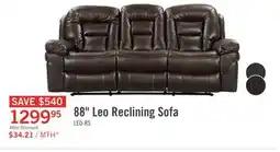 The Brick Leo 87.5 Walnut Brown Leather-Look Fabric Reclining Sofa offer