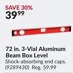 Princess Auto 72 in. 3-Vial Aluminum Beam Box Level offer