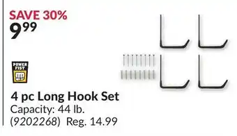 Princess Auto 4 pc Long Hook Set offer