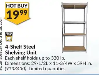 Princess Auto 4-Shelf Steel Shelving Unit offer