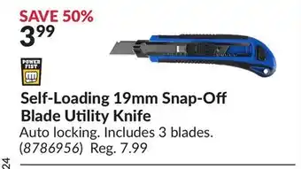 Princess Auto Self-Loading 19mm Snap-Off Blade Utility Knife offer