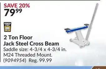 Princess Auto 2 Ton Floor Jack Steel Cross Beam offer