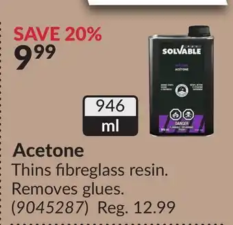 Princess Auto Acetone offer
