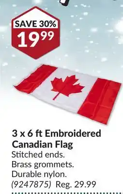 Princess Auto 3 x 6 ft Embroidered Canadian Flag offer