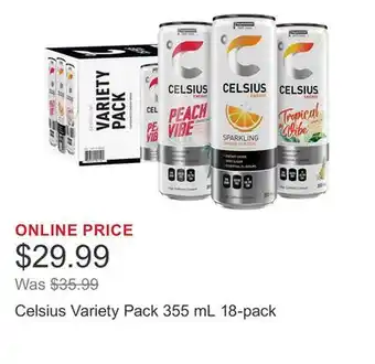 Costco Celsius Variety Pack 355 mL 18-pack offer