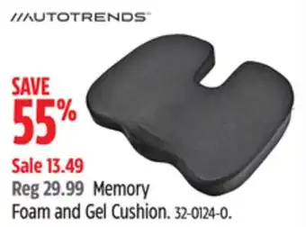 Canadian Tire AutoTrends Memory Foam and Gel Cushion offer