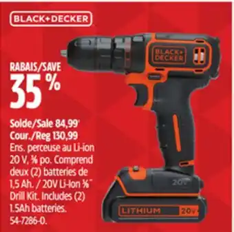 Canadian Tire Black & Decker 20V Li-Ion 3⁄8˝ Drill Kit offer