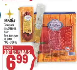 Marché Adonis ESPAÑA TAPAS OU SAUCISSONS FUET | FUET SAUSAGES OR TAPAS offer