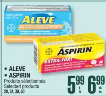 Jean Coutu ALEVE, ASPIRIN Selected products offer