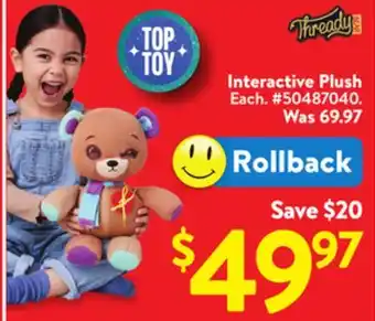 Walmart thready Interactive Plush offer