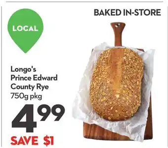 Longo's Prince Edward County Rye offer