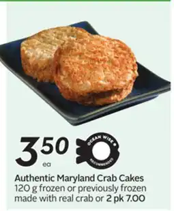 Sobeys Authentic Maryland Crab Cakes offer