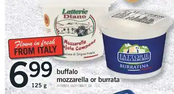 Fortinos BUFFALO MOZZARELLA OR BURRATA, 125 g offer