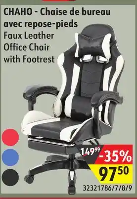 Sushi Shop Faux Leather Office Chair with Footrest offer