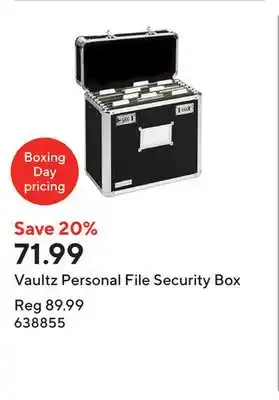 Staples Vaultz Personal File Security Box offer