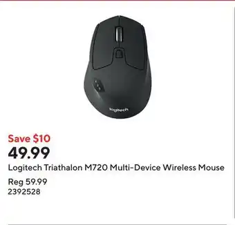 Staples Logitech Triathalon M720 Multi-Device Wireless Mouse offer