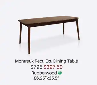 Dot Furniture Montreux Rect. Ext. Dining Table offer