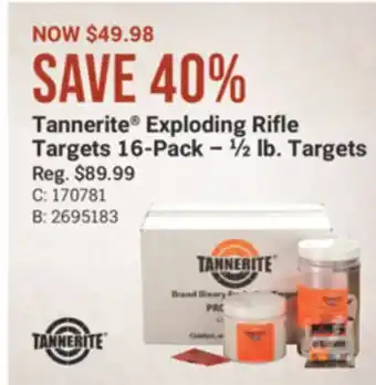 Cabela's Tannerite Exploding Rifle Targets 16-Pack – ½ lb. Targets offer