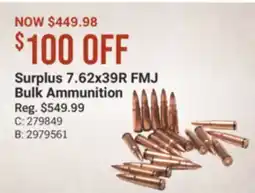 Cabela's Surplus 7.62x39R FMJ Bulk Ammunition offer