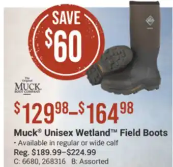 Cabela's Muck Unisex Wetland Field Boots offer