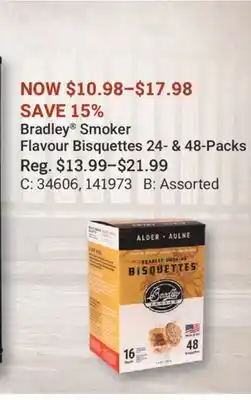 Cabela's Bradley Smoker Flavour Bisquettes 24-& 48-Packs offer